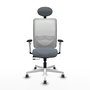 PIQUERAS Y CRESPO Silla de oficina Zulema Gris y Blanca con Mecanismo Sincro/Traslack