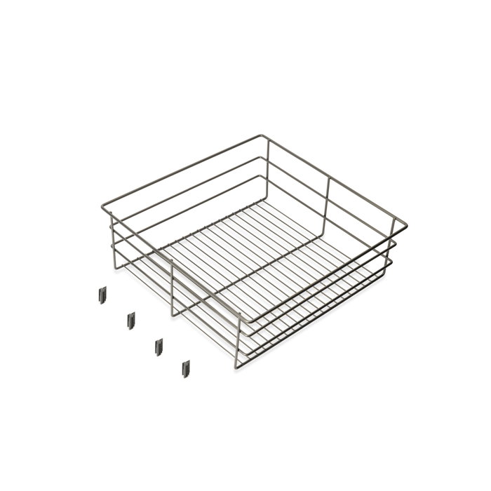 Emuca Cajón de alambre para armarios y vestidores Quartz, 440mm (M60), Acero, Titanio Emuca Cajón de alambre para armarios y vestidores Quartz, 440mm (M60), Acero, Titanio