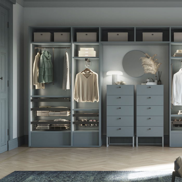 Emuca Cajón de alambre para armarios y vestidores Quartz, 440mm (M60), Acero, Titanio