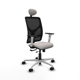 PIQUERAS Y CRESPO Silla de oficina Motilla Blanco/Negro con mecanismo Sincro/Traslack