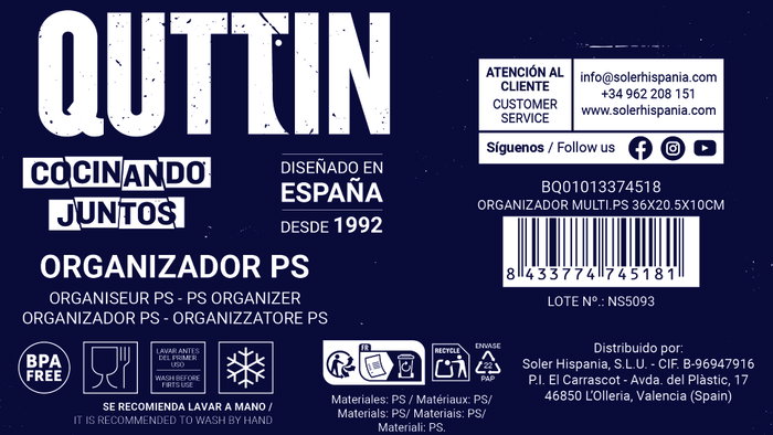 Quttin Organizador Multi.Ps 36x20.5x10cm