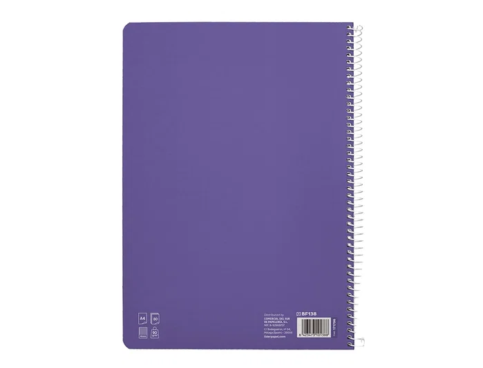 Liderpapel Cuaderno Espiral Pautaguía A4 Tapa Dura Lila