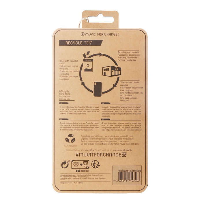Muvit Funda Recycletek para Apple iPhone 13 - Protección Ecológica y Resistente