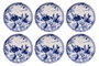 Hermia Juego de Platos de Servicio 6 Piezas Cerámica Azul y Blanco