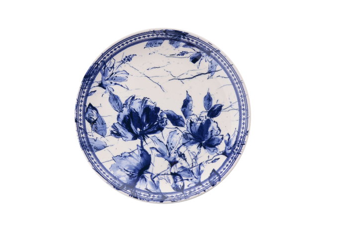 Hermia Juego de Platos de Servicio 6 Piezas Cerámica Azul y Blanco