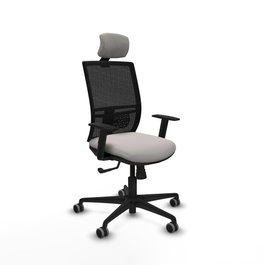 PIQUERAS Y CRESPO Silla de oficina Yunquera con mecanismo Sincro, Blanco y Negro