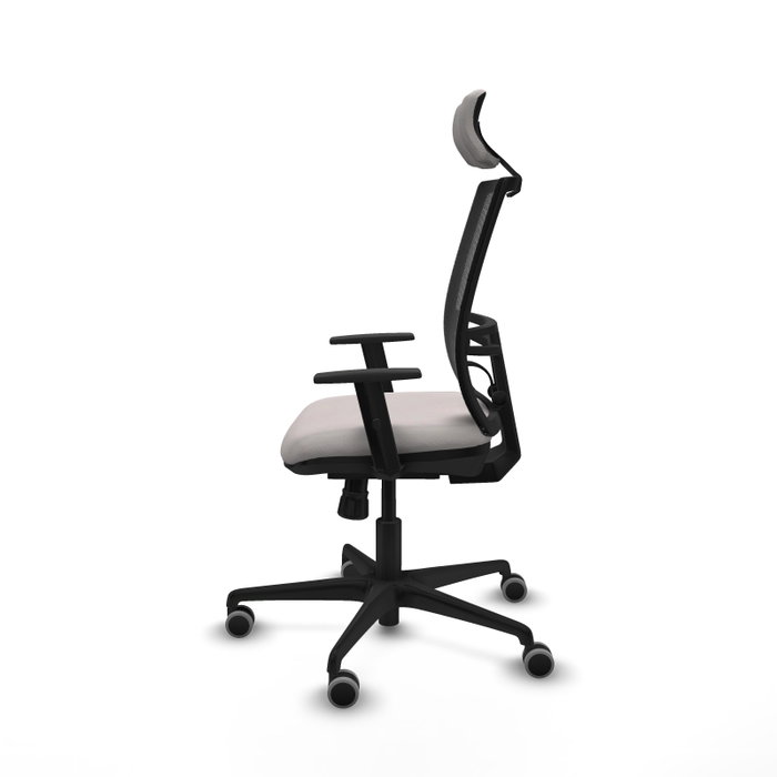 PIQUERAS Y CRESPO Silla de oficina Yunquera con mecanismo Sincro, Blanco y Negro