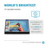 HP E14 G4 Monitor Portátil - 14 Pulgadas, Pantalla FHD Ultrabrillante de 400 nits, Antirreflejos, Conexión USB-C con Passthrough de 65W, Delgado y Ligero