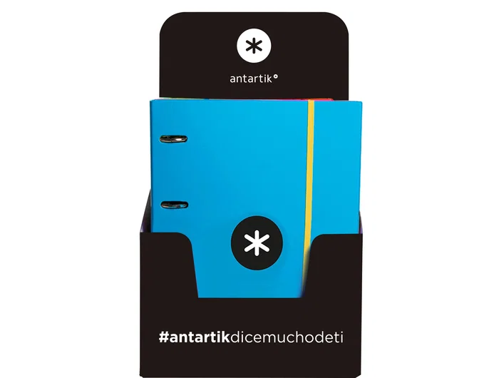 Antartik Carpeta con Recambio A4 Cuadro 5mm Forrada 4 Anillas 25mm Colores Surtidos