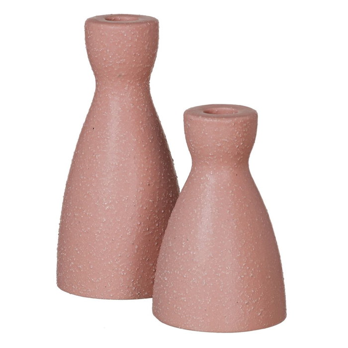 Ixia Portavelas Rosa Palo de Cerámica (Pack de 2)