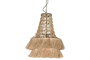 DKD Home Decor Lámpara Techo Balines Natural Yute Metal Flecos 50.5 x 148 x 50.5 cm