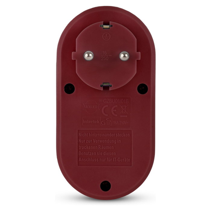 ENTAC Adaptador de enchufe EPAG-1EE-2USB-BR con 2x USB-A Borgoña