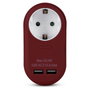 ENTAC Adaptador de enchufe EPAG-1EE-2USB-BR con 2x USB-A Borgoña