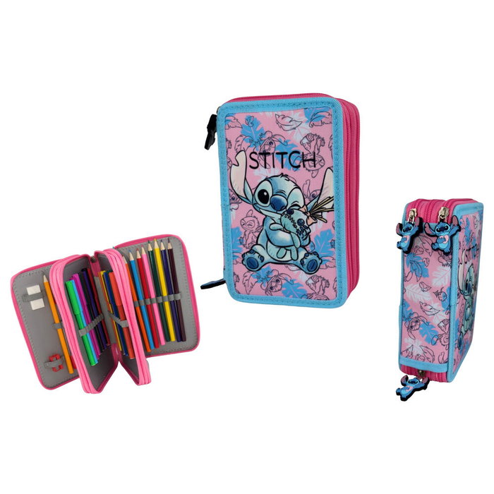 MANENTI Plumier Triple Doll Stitch Disney 20x13,5x6,5cm