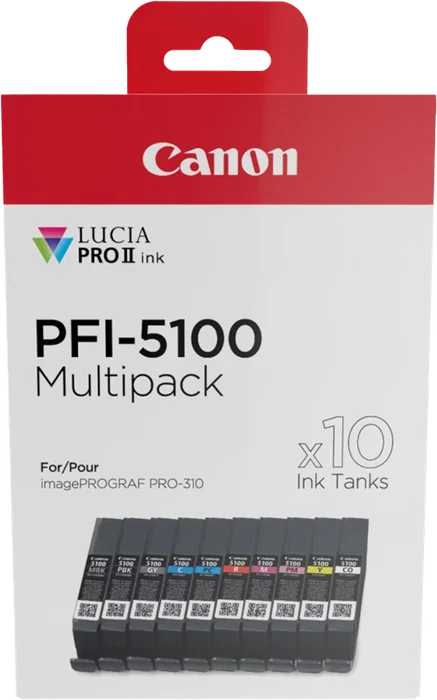Canon PFI-5100 Multipack de 10 Colores (6951C009) Canon PFI-5100 Multipack de 10 Colores (6951C009)