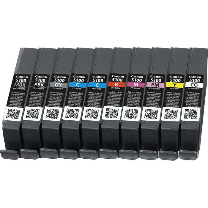 Canon PFI-5100 Multipack de 10 Colores (6951C009) Canon PFI-5100 Multipack de 10 Colores (6951C009)