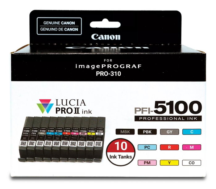 Canon PFI-5100 Multipack de 10 Colores (6951C009) Canon PFI-5100 Multipack de 10 Colores (6951C009)