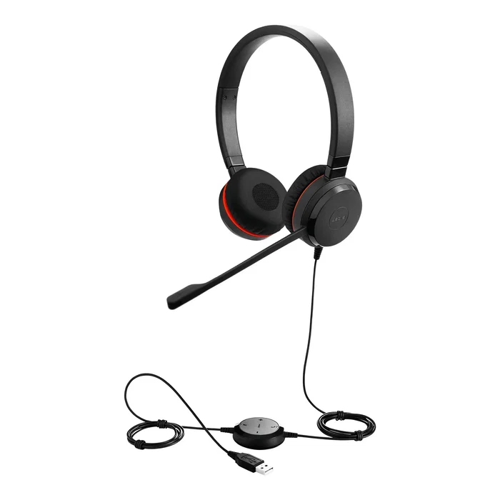 Jabra Evolve 30 II Auriculares Profesionales con Cable Diadema Oficina/Call Center - Negro, USB-A y Conector 3.5 mm, Plug & Play, Voz HD, Gestión de Llamadas
