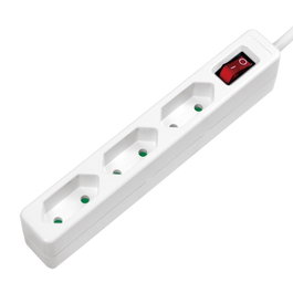 LogiLink LPS230 Regleta de 3 tomas con cable de 1,5 m, blanca