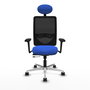 PIQUERAS Y CRESPO Silla de oficina Zulema con Mecanismo Sincro/Traslack, Azul y Negro