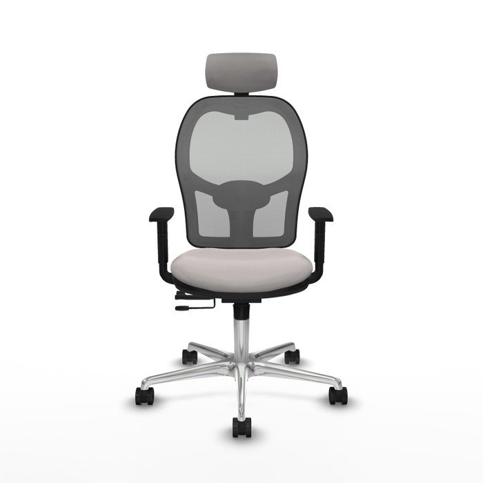 PIQUERAS Y CRESPO Silla de oficina Jorquera con mecanismo Sincro/Traslack en Blanco y Gris