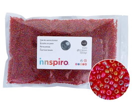 Innspiro Rocalla de Vidrio Redonda Aurora Boreale Burdeos 2,3mm 500g