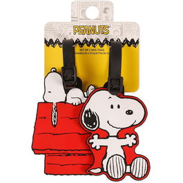 PEERS HARDY Set 2 Etiquetas de Equipaje Snoopy Peanuts Silicona