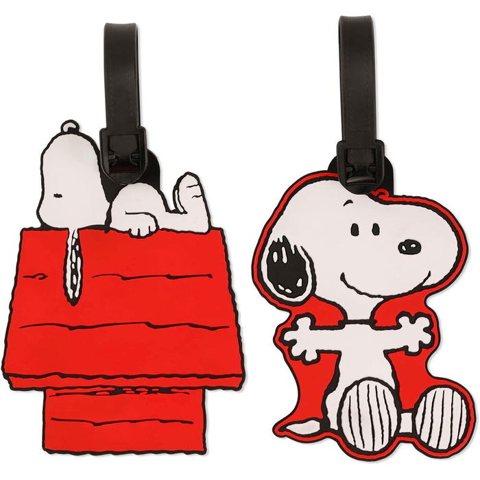 PEERS HARDY Set 2 Etiquetas de Equipaje Snoopy Peanuts Silicona