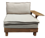 DKD Home Decor Outek 26 Sillón de Jardín y Terraza de Madera de Acacia y Poliéster Resistente al Agua y UV, Color Marrón/Beige, 85 x 70 x 98 cm