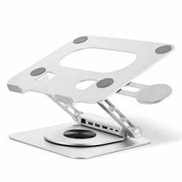 T'nb Soporte Metálico Giratorio 360° para Portátil iClick, Blanco