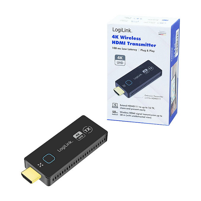 LogiLink Transmisor Inalámbrico HDMI BYOD para HDW0111, 50m, 4K@30Hz