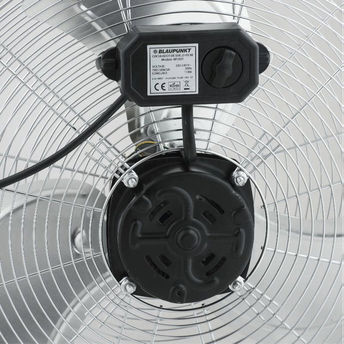 Blaupunkt Ventilador Industrial Cromado para Suelo, 40 cm, 90 W