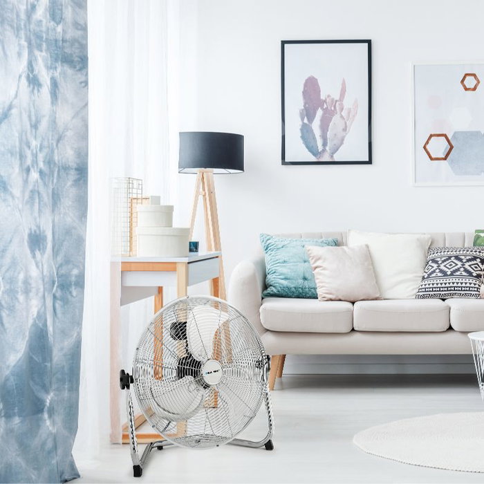 Blaupunkt Ventilador Industrial Cromado para Suelo, 40 cm, 90 W