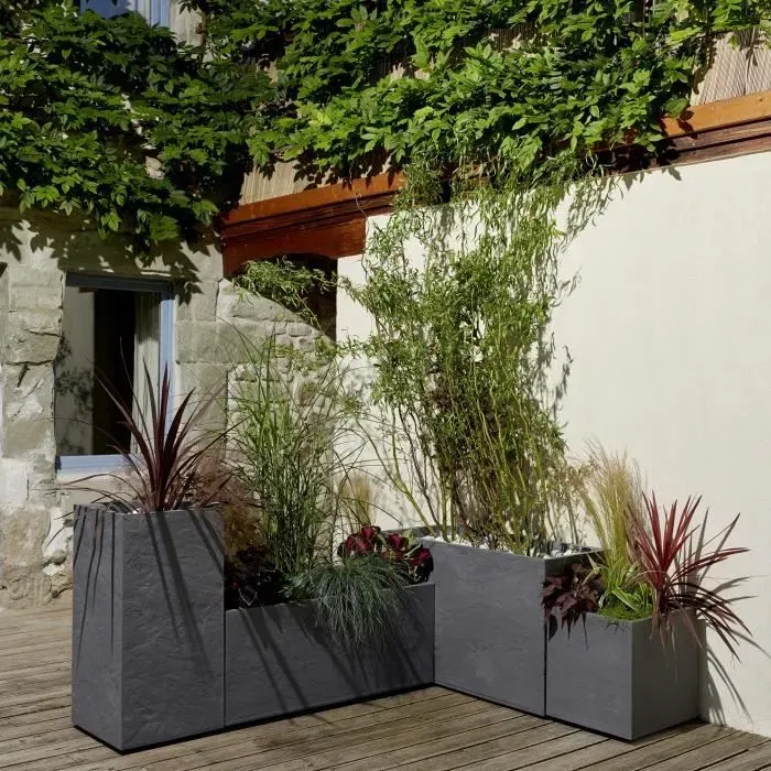 Eda Bac Volcania Jardinere 100 x 40 x 40 cm - 97.6 L - Anthracite Gray 13731GANT