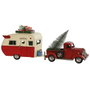 DKD Home Decor Vehículo de Decoración Metal Caravana Rojo