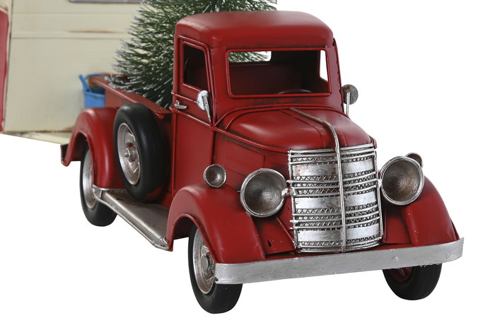 DKD Home Decor Vehiculo Caravana Decoracion Navidad Tradicional Rojo 19 x 28.5 x 73 cm