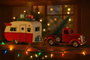 DKD Home Decor Vehiculo Caravana Decoracion Navidad Tradicional Rojo 19 x 28.5 x 73 cm