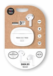Tech One Tech Siux.01 Auriculares Inalámbricos Bluetooth TWS 5.3, IPX5, hasta 24h con Estuche, Sonido Hi-Fi