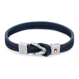 Tommy Hilfiger Collar para Hombre en Cuero Azul con Cierre Magnético 2790443