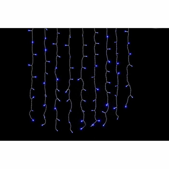 DKD Home Decor Cortina de Luces de Navidad LED Azul de 100 Luces IP44 para Exterior
