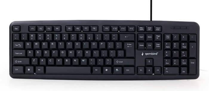 Gembird KB-U-103 Teclado USB Inglés de EE. UU. Negro
