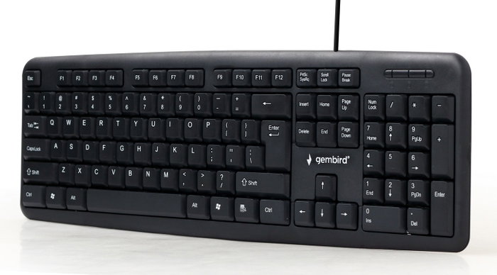 Gembird KB-U-103 Teclado USB Inglés de EE. UU. Negro