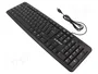 Gembird KB-U-103 Teclado USB Inglés de EE. UU. Negro