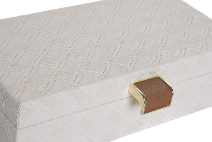 DKD Home Decor Set de 2 Cajas de Almacenaje Blanco y Marrón DKD Home Decor Set de 2 Cajas de Almacenaje Blanco y Marrón