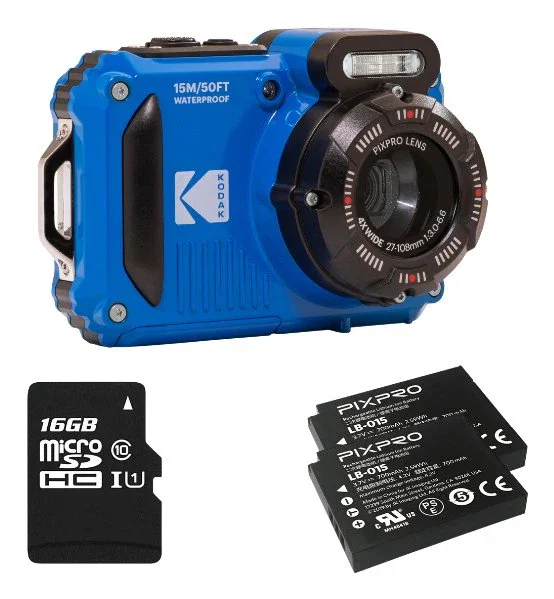 Kodak Pixpro WPZ2 Cámara Digital Sumergible 16,76 MP Azul con 2 Baterías y MicroSD Kodak Pixpro WPZ2 Cámara Digital Sumergible 16,76 MP Azul con 2 Baterías y MicroSD
