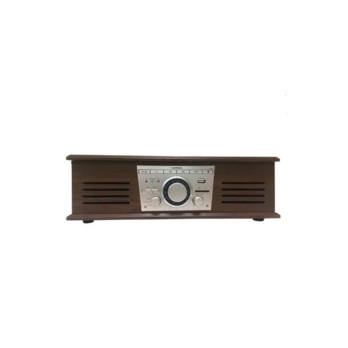 SUNSTECH PXR32WD Tocadiscos de Madera con Bluetooth, Radio y Conversor MP3