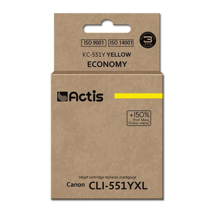 Tinta actis kc-551y (reemplazo canon cli-551y - estÁndar - 12 ml - amarilla) Tinta actis kc-551y (reemplazo canon cli-551y - estÁndar - 12 ml - amarilla)