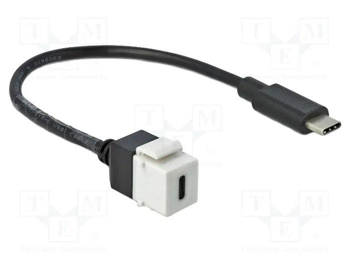 Delock Módulo Keystone USB-C Hembra a USB-C Macho con Cable 25 cm 86399 Delock Módulo Keystone USB-C Hembra a USB-C Macho con Cable 25 cm 86399