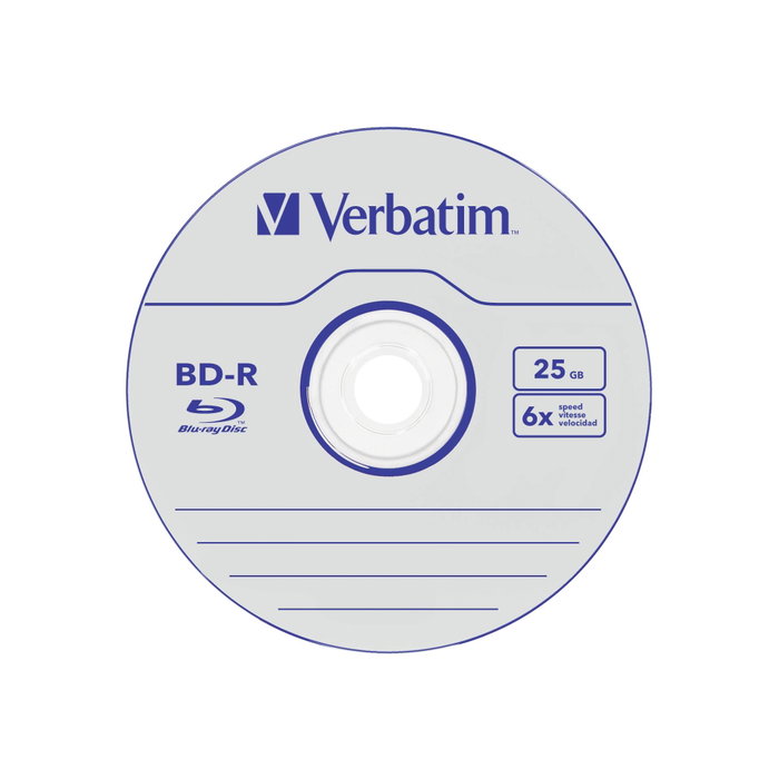 Verbatim BD-R Blu-Ray DataLife 6x 25GB - Pack de 5