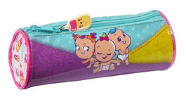 Estuche Escolar Cilíndrico The Bellies 20 x 7 x 7 cm Morado Turquesa Blanco